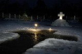 Крещение Господне. Купель в скитском пруду.