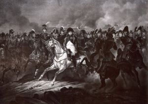 Наполеон в окружении своих маршалов и генералов. Лит. Марэн-Лавиня по рис. Д. Монтана. Сер. XIX в.